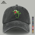 1pc Fun Cartoon Chameleon Pattern Printed Baseball Cap, Lightweight, Comfortable, and Breathable, Adjustable Size, An Excellent Valentine's Day Gift for Your Partner, Unisex Outdoor Wear and Casual Apparel Accessory, Mom and Dad's Beach Vacation