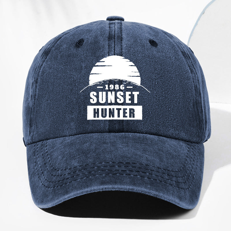 Unisex Sunset SUN SET Printed Washed Vintage Baseball Cap Fashion Men Women Sun Hat Outdoor Cap Adjustable Size Trucker Hat Suitable for All Seasons Daily Wear