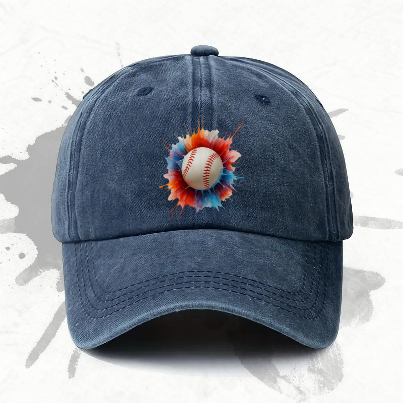 1P 1pc, Adjustable Baseball Cap with "baseball Print," Lightweight Printed Women's Hat, "athletic Style" Men's Trendy Cap, an Ideal Gift for Weddings, Parties, and Birthdays, Fashionable and Versatile, Comfortable and Breathable
