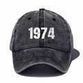 Unisex Washed Baseball Cap, Vintage Baseball Cap, 1974 Print Pattern, Essential for Casual Gatherings And a Great Companion for Outdoor Picnics