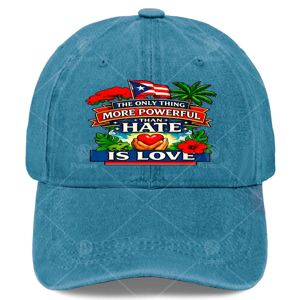 The Only Thing More Powerful Than Hate Is Love Flag Retros Baseball Hat Unisex