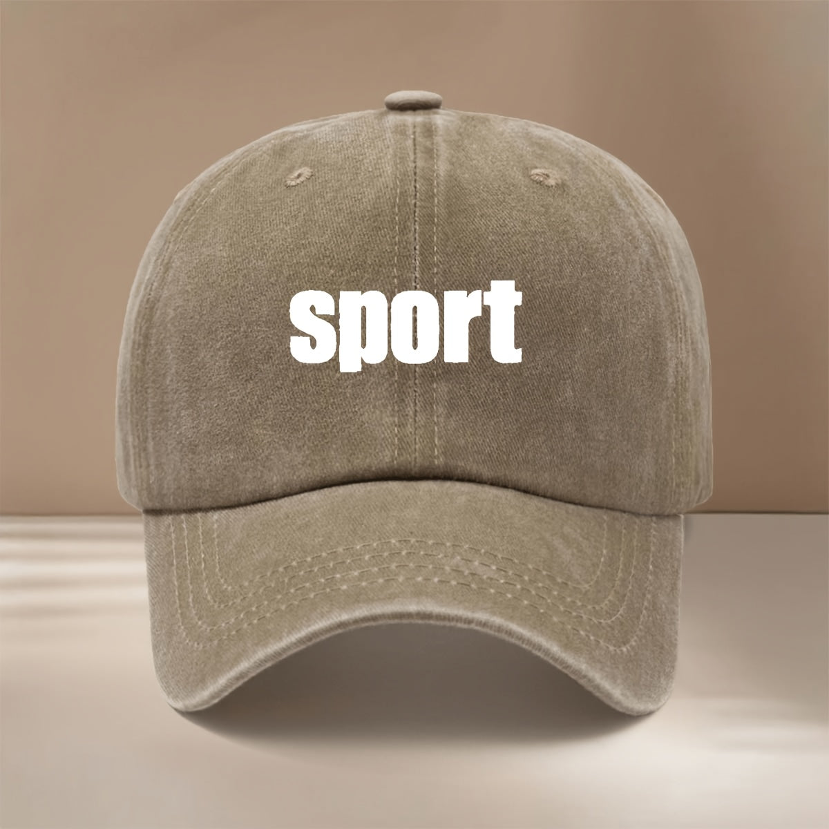 Baseball Cap with "sport" Text Graphic Print, Featuring a Relaxed and Simple Hip-hop Style. Unisex Trucker Hat Suitable for Vacations, Travel, Gatherings, and Camping. Comfortable and Lightweight Duckbill Cap with a Curved Brim That Slims the Face.