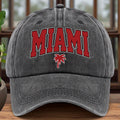 A MIAMI-themed Baseball Cap with Fun Prints, Available in Multiple Colors and with Adjustable Size---sxm