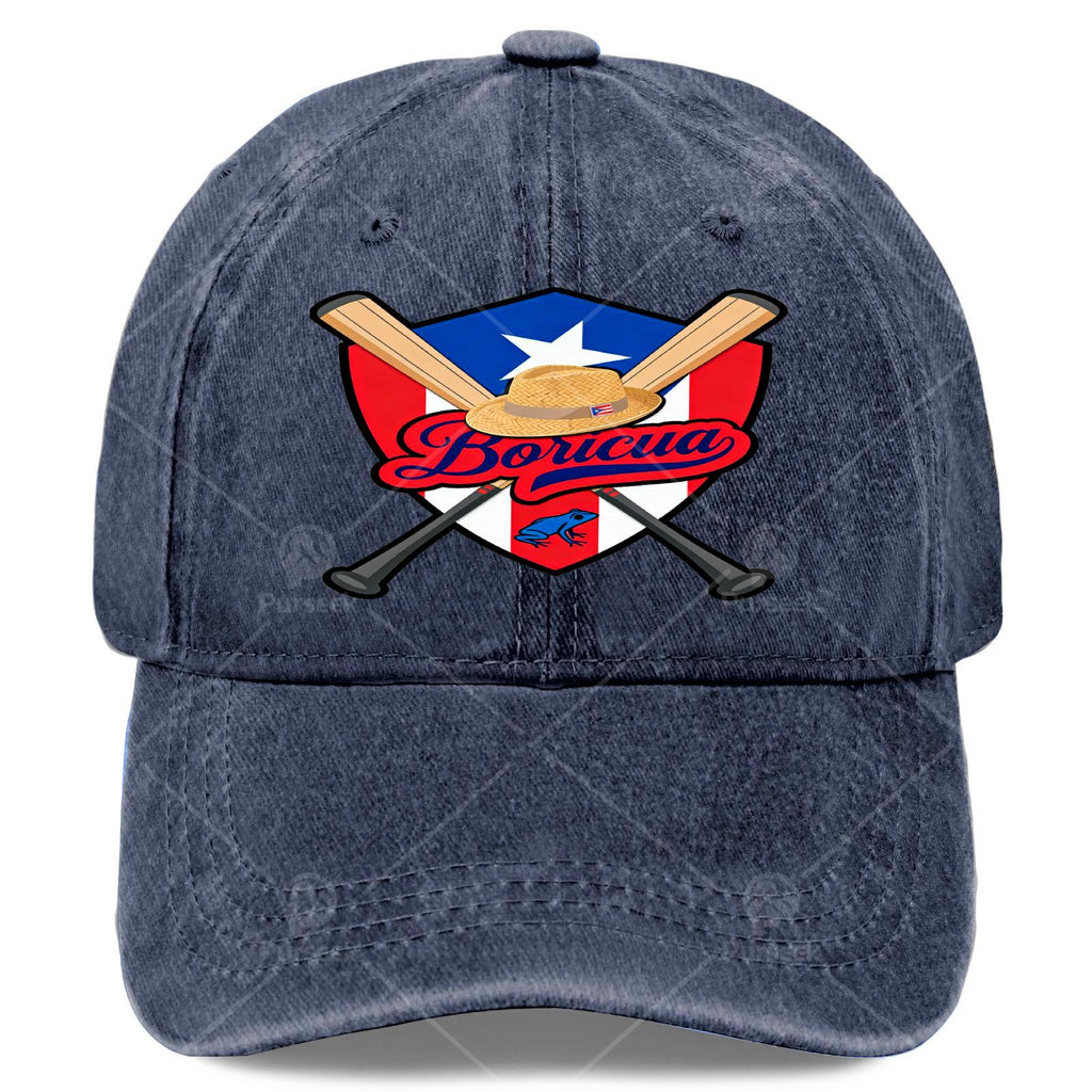 Boricua Puerto Rico Baseball Coqui Frog Pava Hat Fan Baseball Hat Unisex