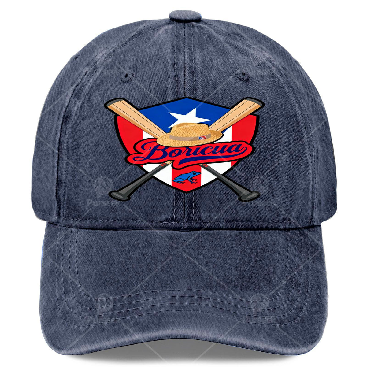 Boricua Puerto Rico Baseball Coqui Frog Pava Hat Fan Baseball Hat Unisex