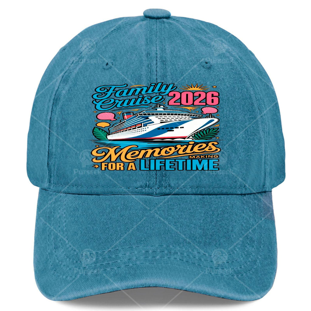 Unisex Funny Washed Baseball for Family Cruise Vacation Memories 2026