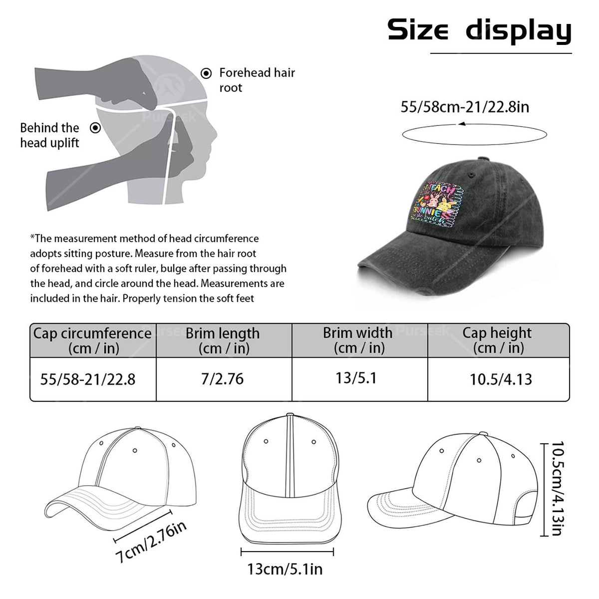 Retro Baseball with Bunny Teacher - Lightweight Full-Body Print Round Suitable for Easter, Christmas, 4th & Events, Hand Washable for Tournaments, Casual Wear - I Teach The Cutest Bunnies in The Patch