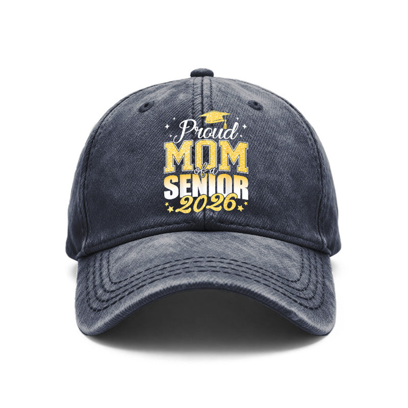 1pc 1pcs 1pc Vintage Washed Baseball Cap Suitable for Proud Moms & Graduates, Adjustable Unisex Cap with Graduation, Machine Washable Gift for 2026 Graduation, for Outdoor Activities, for Graduation Parties (for Men & Women)