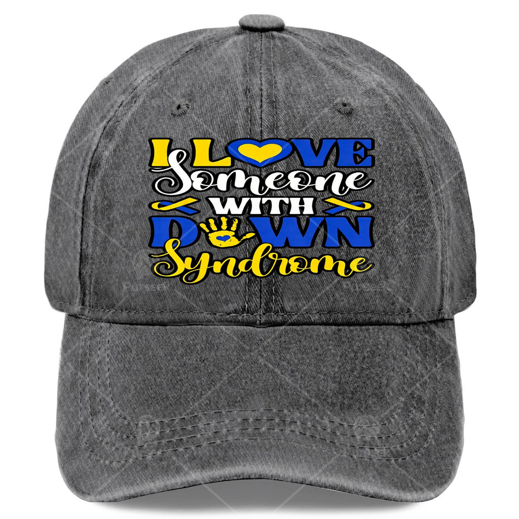 Unisex Baseball Featuring a Blue And Yellow Ribbon for Down Syndrome Awareness