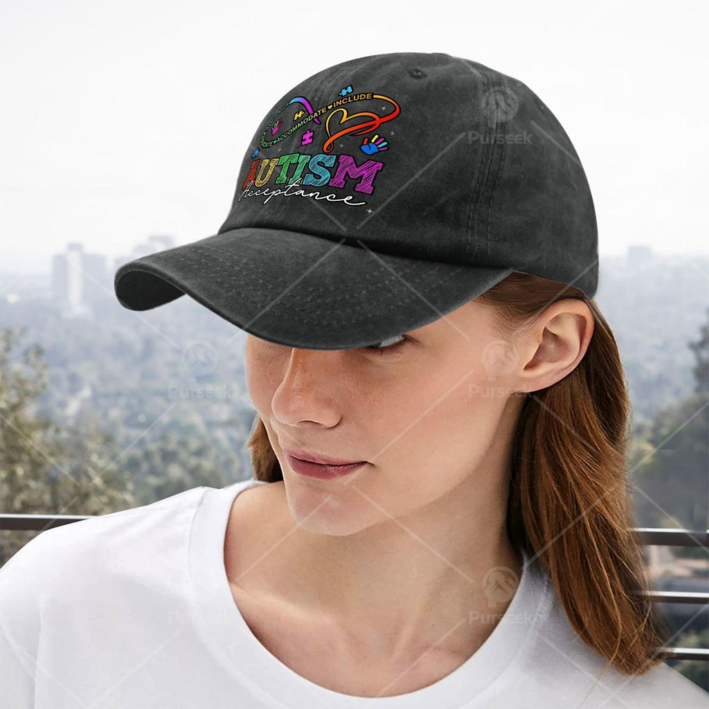 Neurodiversity Autism Awareness Rainbow Infinity Symbol Baseball Hat Unisex