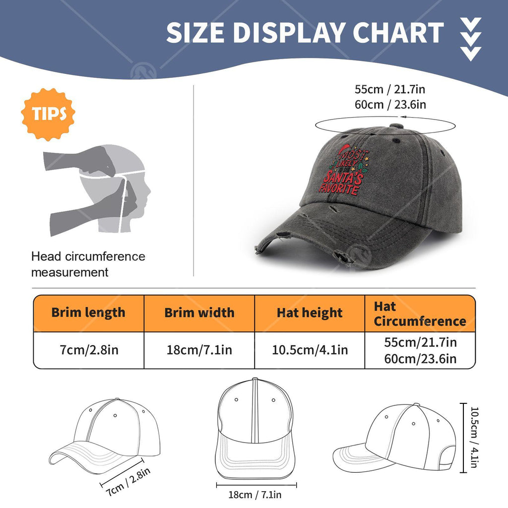 Men's & Unisex Vintage Distressed Trucker Hat with "Santa's Favorite" Text - Adjustable Snapback Cap, Lightweight Washed Style Suitable for Casual Wear, Christmas Gifts, Themed Events, Machine Washable Baseball Cap for Everyday Outfits