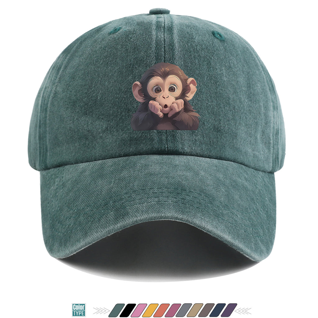1pc Chimpanzee Print Baseball Cap Suitable for Men & Women, Adjustable Unisex Hat with Chimpanzee Face, Breathable for Streetwear, Hip-Hop, Music Festivals, Skateboarding - Trendy, Daily Commute & Outfits