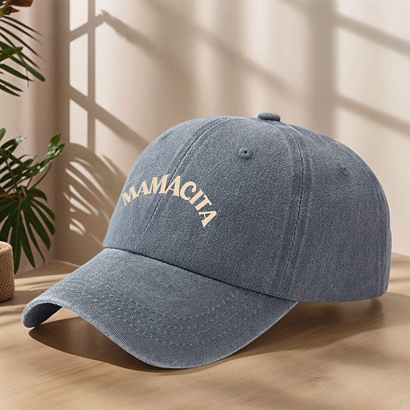 MAMACITA Print Baseball Cap Classic Washed Distressed Vintage Duckbill Hat Soft Comfortable Sweat-Absorbing Breathable Hat Outdoor Leisure Sports Hiking Camping Fishing Hat Individual Street Hip-Hop Hat
