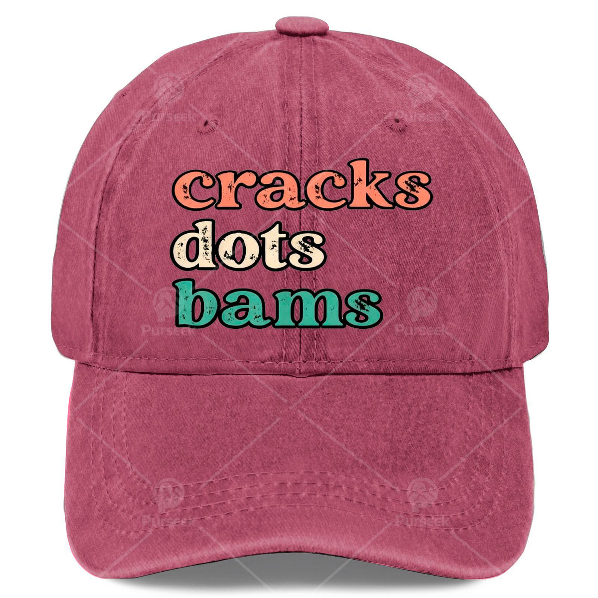 Cracks Dots Bams Mahjong Tile  Distressed Mahjong Play Baseball Hat