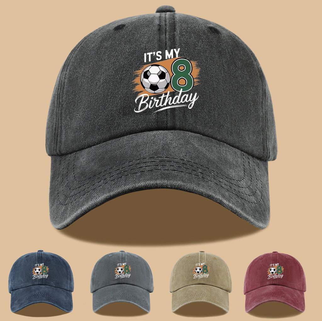 1pc Soccer-Themed Fun Number "8" Design Printed Baseball Cap, Comfortable and Breathable Sun Hat, Stylish and Simple, Unisex Baseball Cap with Adjustable Size, Trucker Hat, Beach Vacation Hat, Suitable for Outdoor Fishing, Cycling, Camping