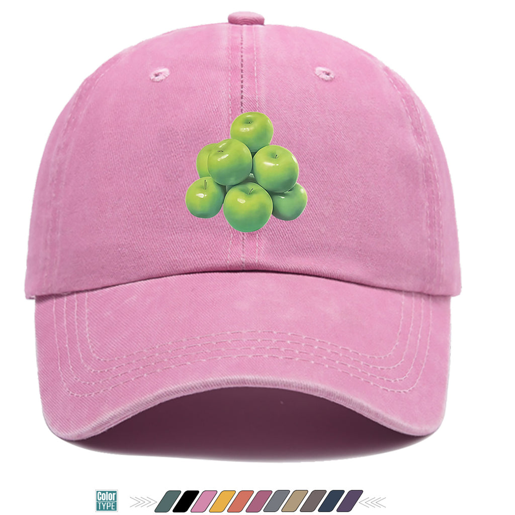 1pc Green Apple Print Baseball Cap for Men & Women - Adjustable Unisex Hat with Stacked Apple, Suitable for Outdoor, Travel, Parties, Casual Wear - Fresh, Holidays, Anniversaries - Apple-Themed Cap