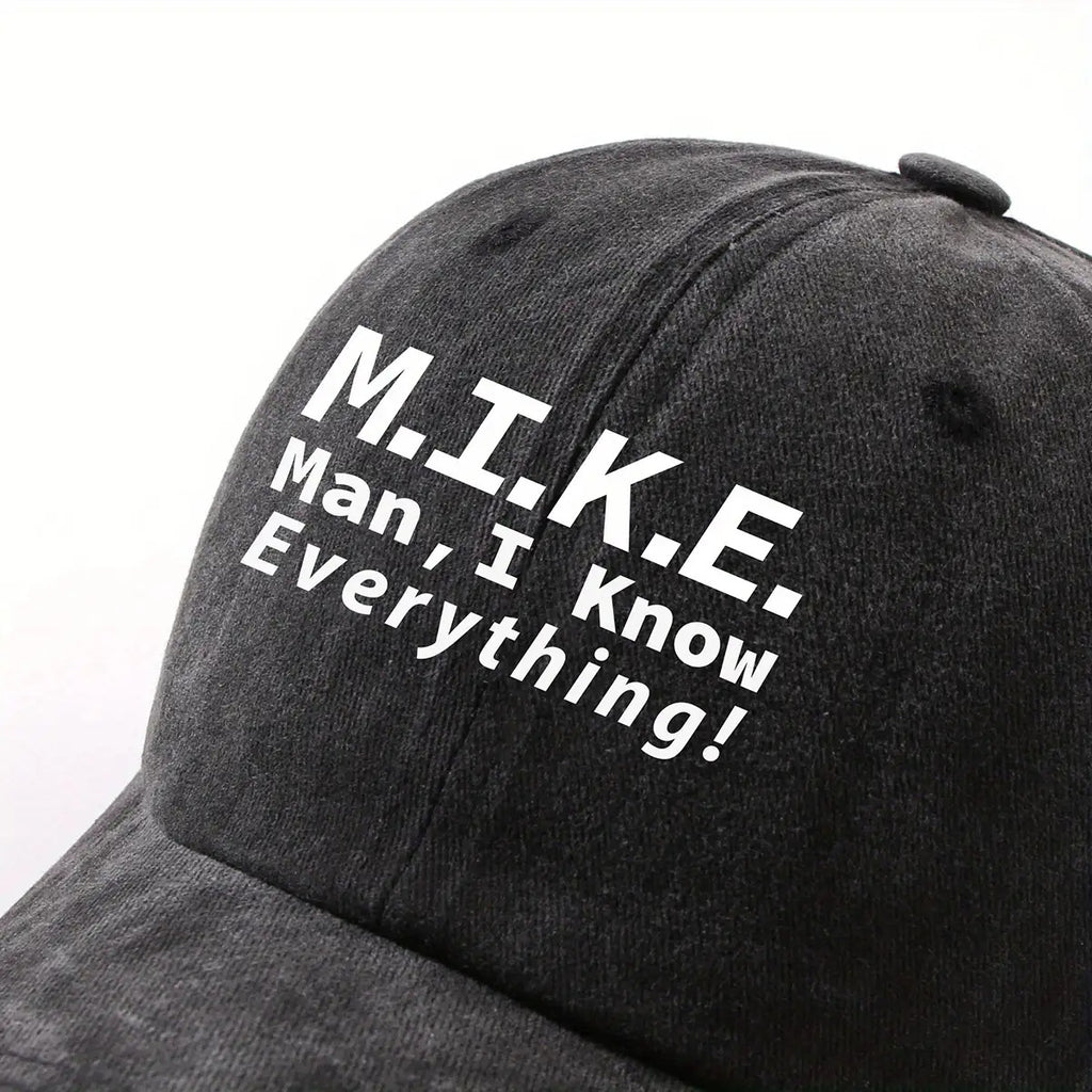 1 Fashion Motto Maniknoweverything Heat Pressed Baseball Cap Unisex Outdoor Casual Vintage Duckbill Cap Cycling Easy Cap