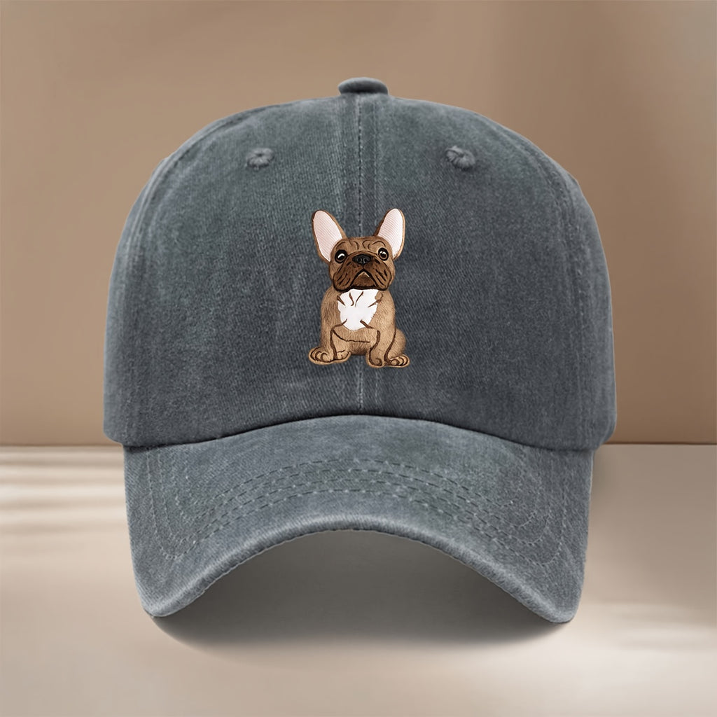 This Is a French Bulldog Pattern Printed Baseball Cap, Easy Lightweight Adjustable Size 6-Panel Hat Unisex Individual Comfortable Duckbill Cap Outdoor Sports Dining Camping Matching Trendy Fashion Curved Brim Hat Sports Event Cheerleading Matching S