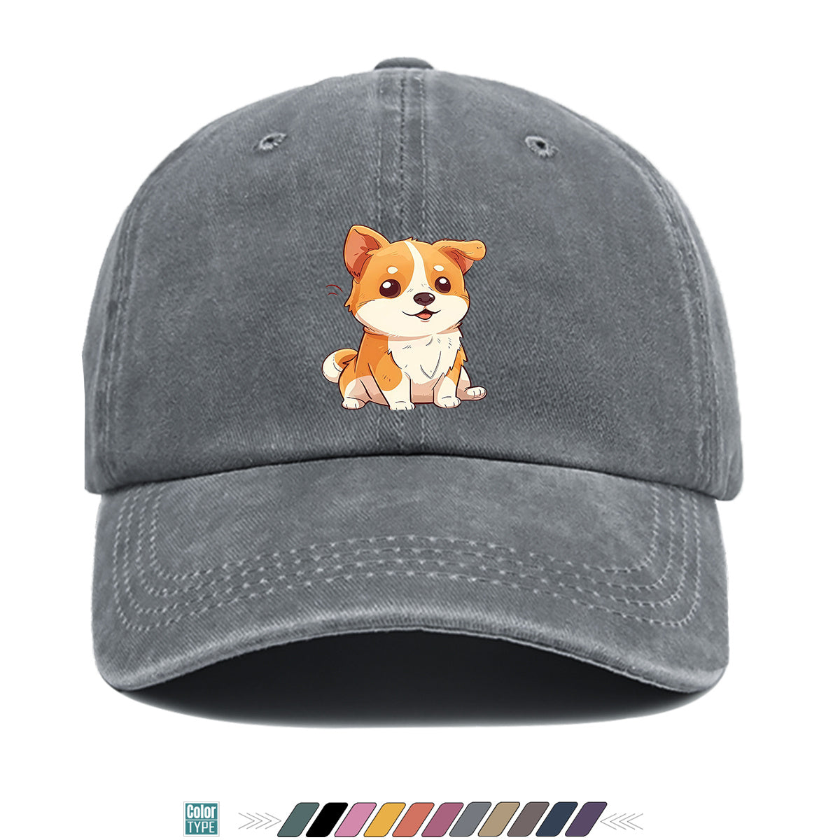1pc Corgi Print Baseball Cap Suitable for Daily Outfits, Outdoor Activities & Gifts - Adjustable Snapback Hat with Corgi Dog Pattern, Unisex for Men & Women, Corgi-Themed, Park Strolls, Casual Wear (Cute Corgi)
