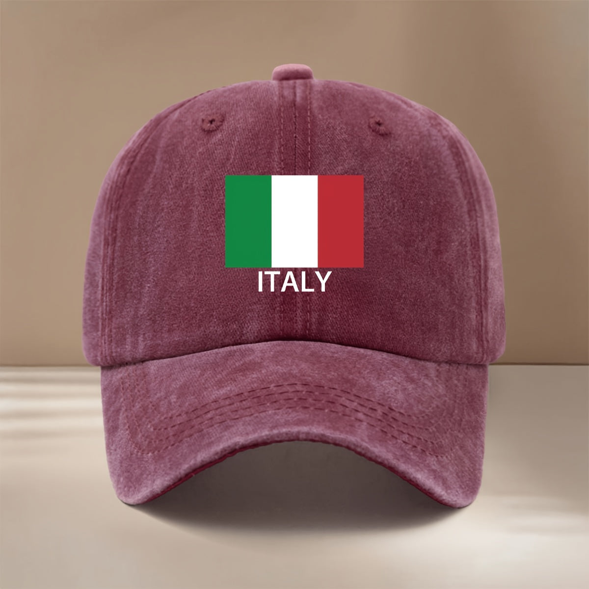 ITALY Letter Print Pattern Baseball Cap Unisex Curved Brim Hat Casual Texture 6-Panel Cap Fashion Lightweight Duckbill Cap Leisure Cap Hip-Hop Cap Vacation Travel Gathering Camping Matching Adjustable Size Easy Trendy All-Season Sports Event Support