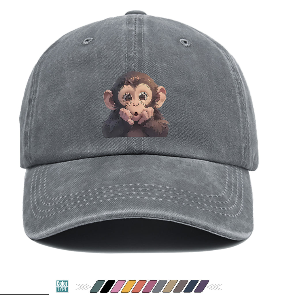 1pc Chimpanzee Print Baseball Cap Suitable for Men & Women, Adjustable Unisex Hat with Chimpanzee Face, Breathable for Streetwear, Hip-Hop, Music Festivals, Skateboarding - Trendy, Daily Commute & Outfits