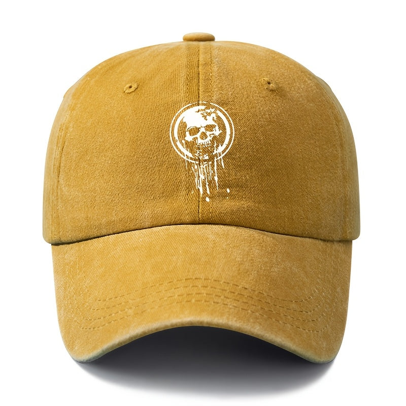A Stylish And Versatile Unisex Printed Baseball Cap with a Round Design, Featuring a Classic Retro Washed Look. This Lightweight Outdoor Cap Is Perfect for Truck Drivers And Suitable for Casual Occasions Like Outdoor Vacations, Camping