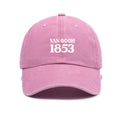 1 Washed Distressed Print Baseball Cap for Adults, Simple Letter 1853 Print Washed Distressed Soft Top Baseball Cap for Men and Women, Versatile Outdoor Sun Baseball Cap