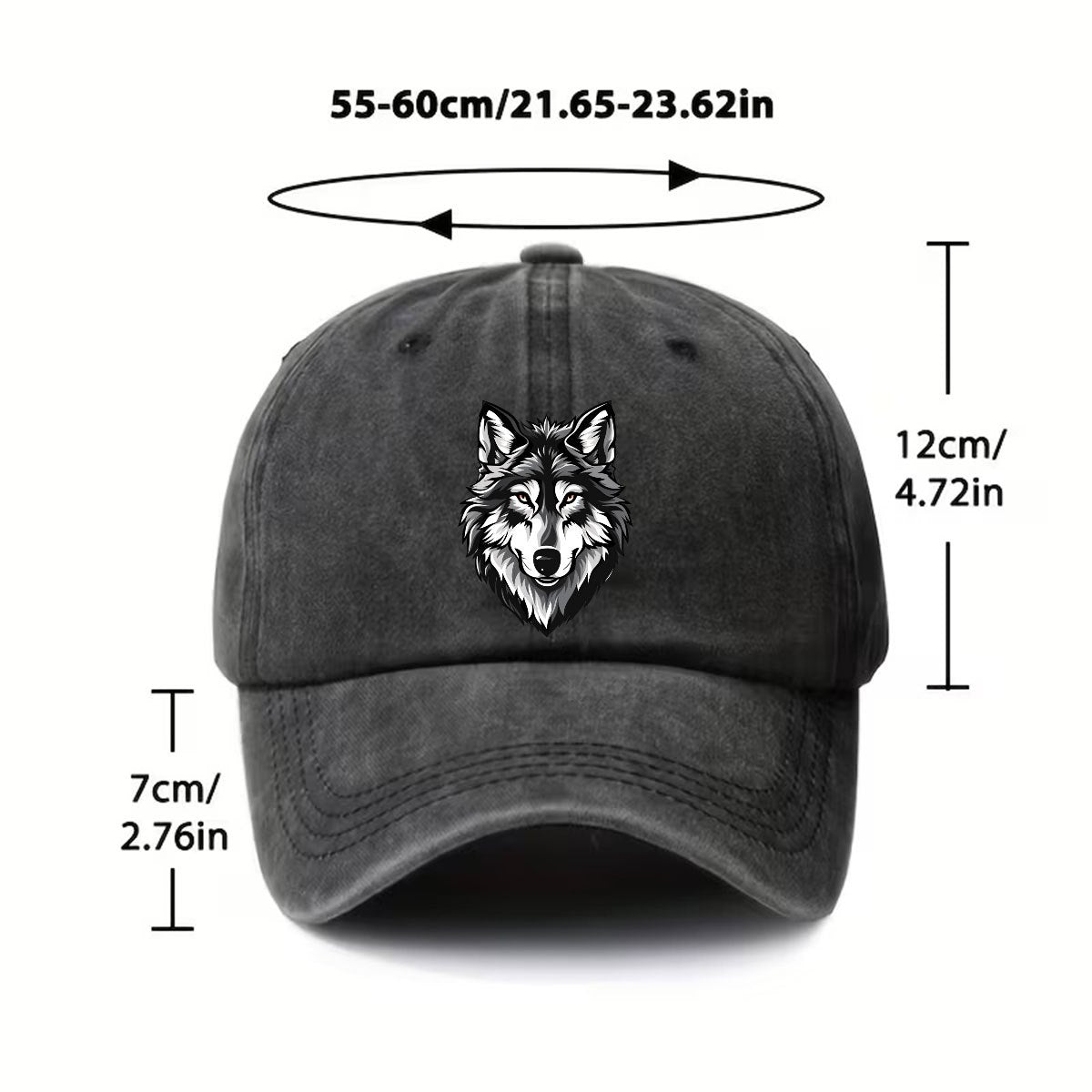A Stylish And Easy-To-Match Printed Husky Baseball Cap, Suitable for All Genders. It Features a Classic Vintage Wash Effect And a Lightweight Curved Brim Design, Making It Perfect for Outdoor Activities And an Ideal Choice for Vacations, Travel, And