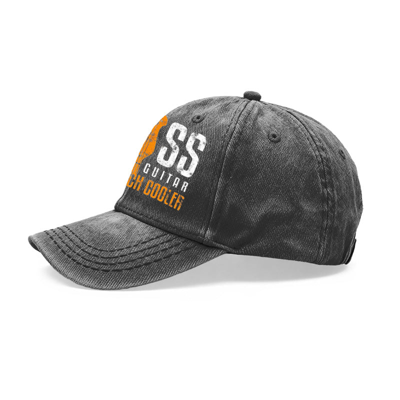 1pc Retro Distressed Unisex Baseball Caps, Bass Guitar It'S Similar to Guitar But Way Cooler Design Print, Adjustable, Ideal for Outdoor Activities And Casual Attire, Gifts for Both Men And Women, Friends