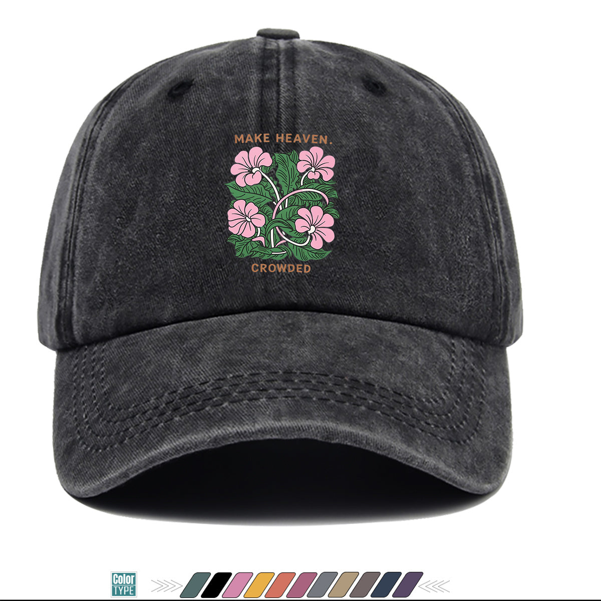 1pc 1pcs Floral Print Baseball Cap Suitable for Men & Women, Adjustable Duckbill Hat with Duckbill Visor, Breathable Sun Hat for Outdoor Travel, Casual Gift for Daily Outfits, Picnics, Birthdays - Trendy Present for Friends (Unisex)