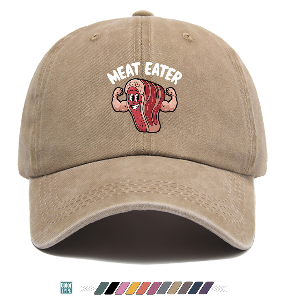 1pc 1pcs Muscle Steak Print Baseball Cap Suitable for Men & Women, Adjustable Duckbill Hat with Steak, Food-Themed Gift for BBQ Parties, Picnic, Outdoor, Casual Wear, Sports Hat for Foodie Friends, Birthday Present