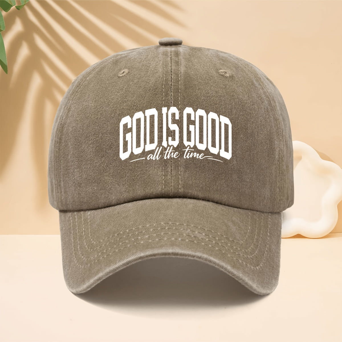 Baseball Cap with 'GOD IS GOOD ALL THE TIME' Pattern, American Street Faith Design Style Curved Brim Cap for Walking, Parties, Dates, Shopping, Vacation, Travel, Dad Hat, All-Season, Adjustable Size, Unisex Casual Hat