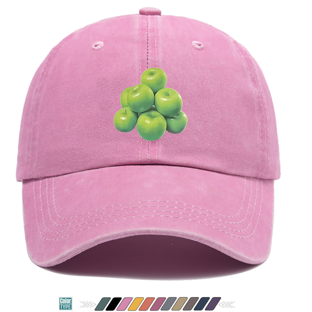 1pc Green Apple Print Baseball Cap for Men & Women - Adjustable Unisex Hat with Stacked Apple, Suitable for Outdoor, Travel, Parties, Casual Wear - Fresh, Holidays, Anniversaries - Apple-Themed Cap