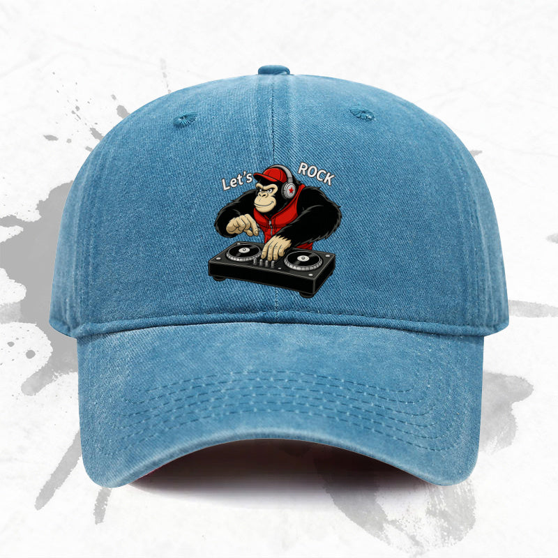 1P 1pc, Adjustable Baseball Cap with a "rock and Roll" Theme, Lightweight Printed Women's Hat, "DJ Style" Men's Trendy Cap, an Ideal Gift for Weddings, Parties, and Birthdays.
