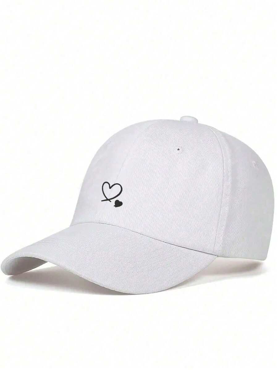 1 Stück khakifarbene Baseballkappe mit doppeltem Herz Stickerei, Unisex Sonnenhut Outdoor Essentiell Halloween