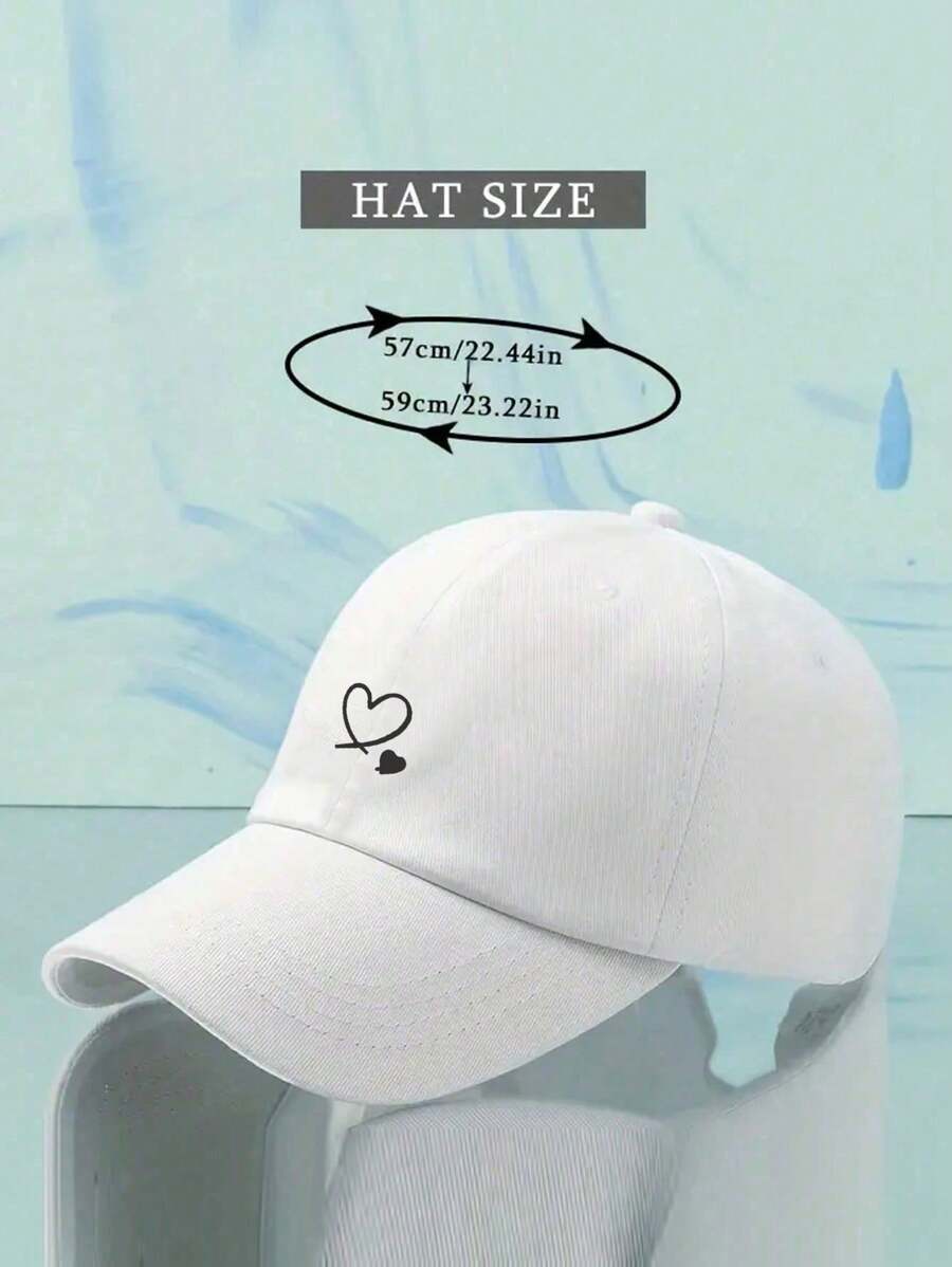 1 Stück khakifarbene Baseballkappe mit doppeltem Herz Stickerei, Unisex Sonnenhut Outdoor Essentiell Halloween