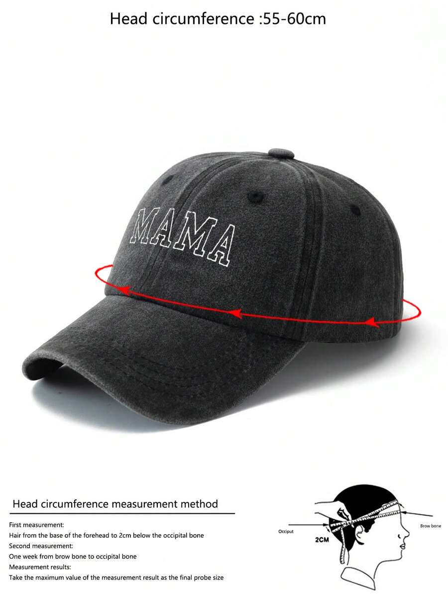 MAKEFGE 2 Stücke Frauen Mode Bestickter "MAMA" Buchstabe verstellbarer Mini Lässig Sonnenhut für Outdoor Alltag Kombinationen