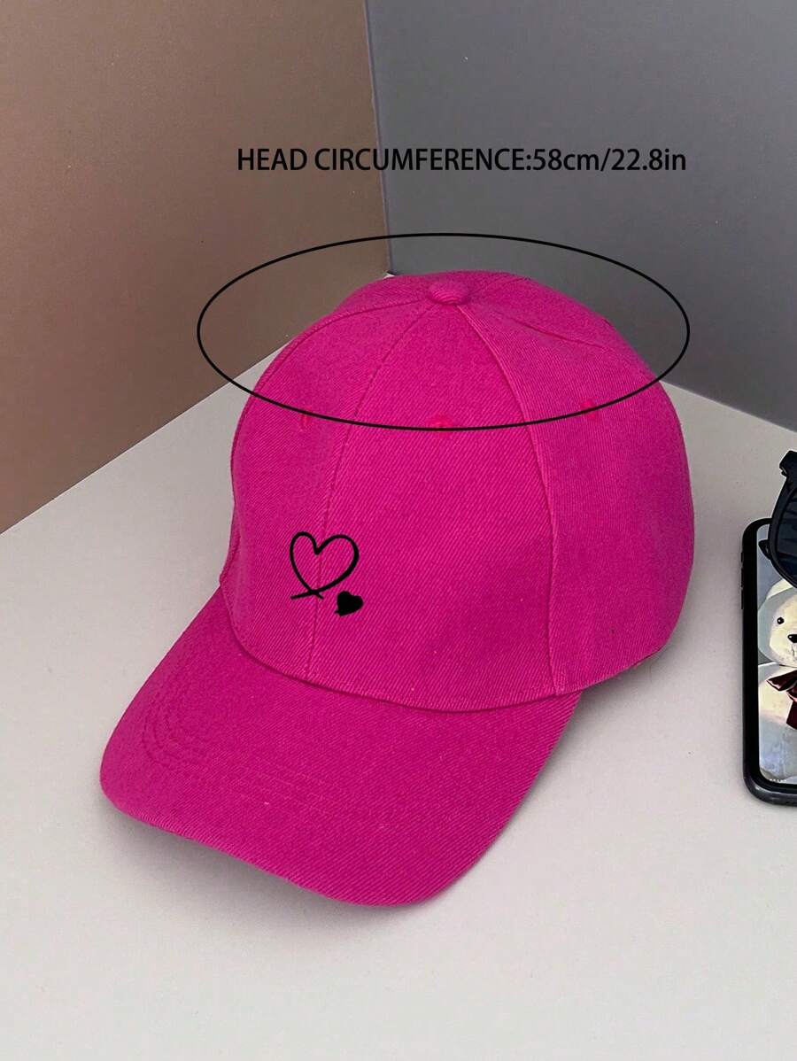 1 Stück khakifarbene Baseballkappe mit doppeltem Herz Stickerei, Unisex Sonnenhut Outdoor Essentiell Halloween