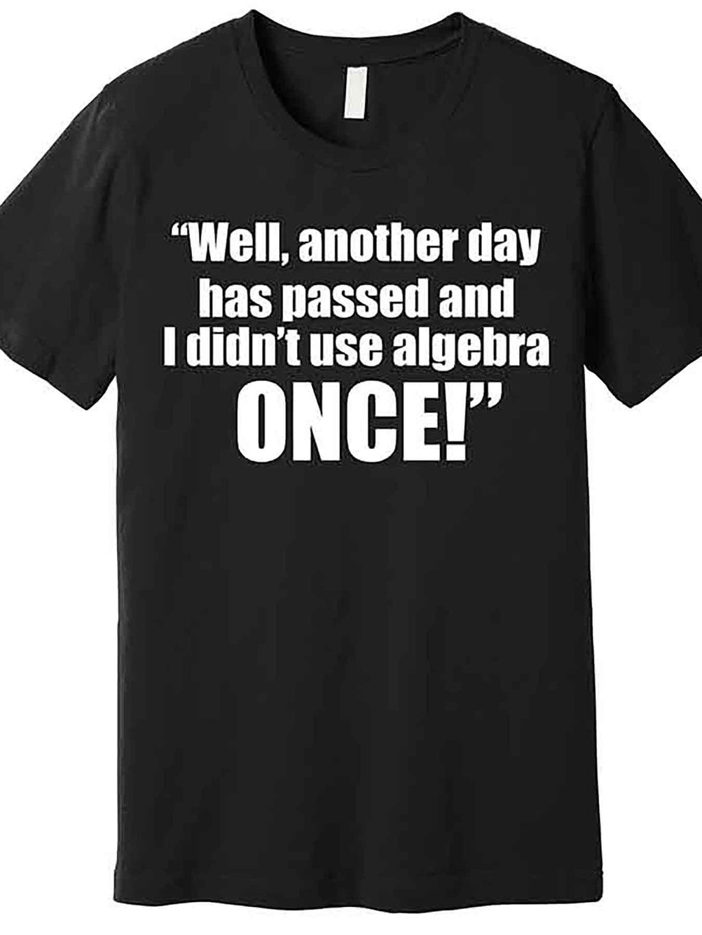 "Didn’t Use Algebra Today Funny Math Graphic T-Shirt for Men – Premium Cotton Short Sleeve Casual Tee – Black – Regular Fit – Machine Washable"