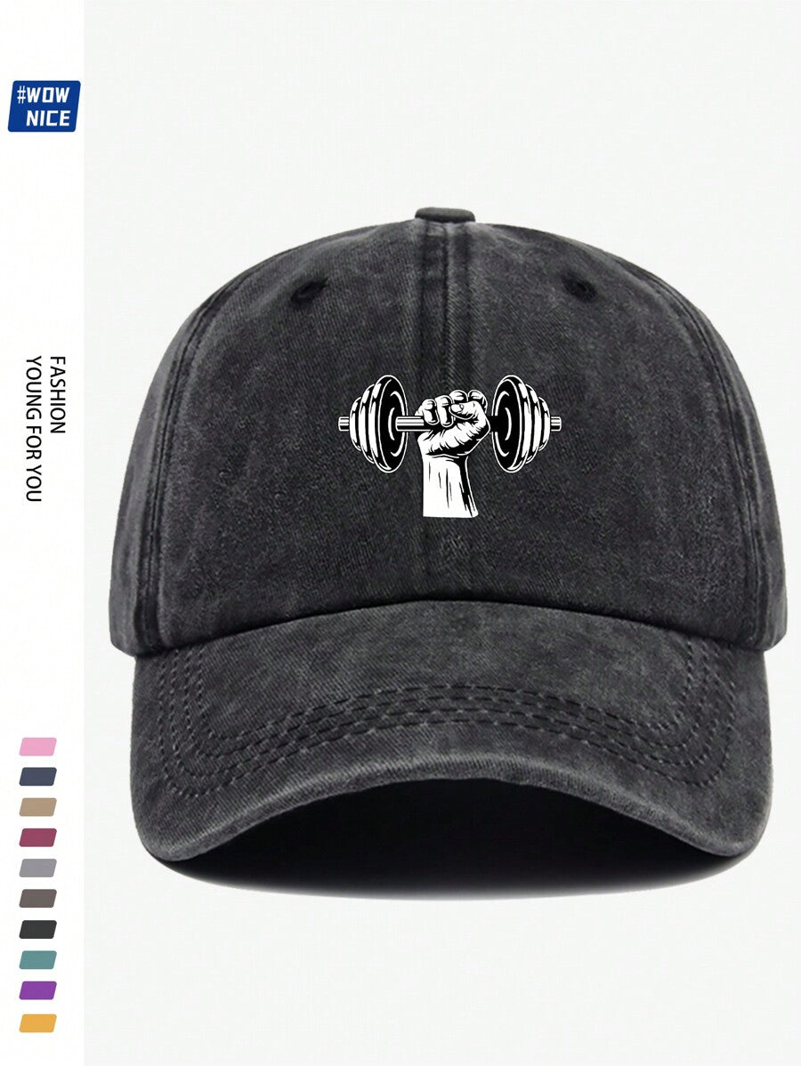 Sportkappe mit Stärke-Aufdruck, retro Unifarben, verstellbare Baseball Mütze für Damen und Herren, Sonnenschutz Kappe für Outdoor Aktivitäten wie Laufen, Fitness, Wandern, Skateboarden, Curved Brim Dad Hut, Paar Geburtstag Feiertags Geschenk