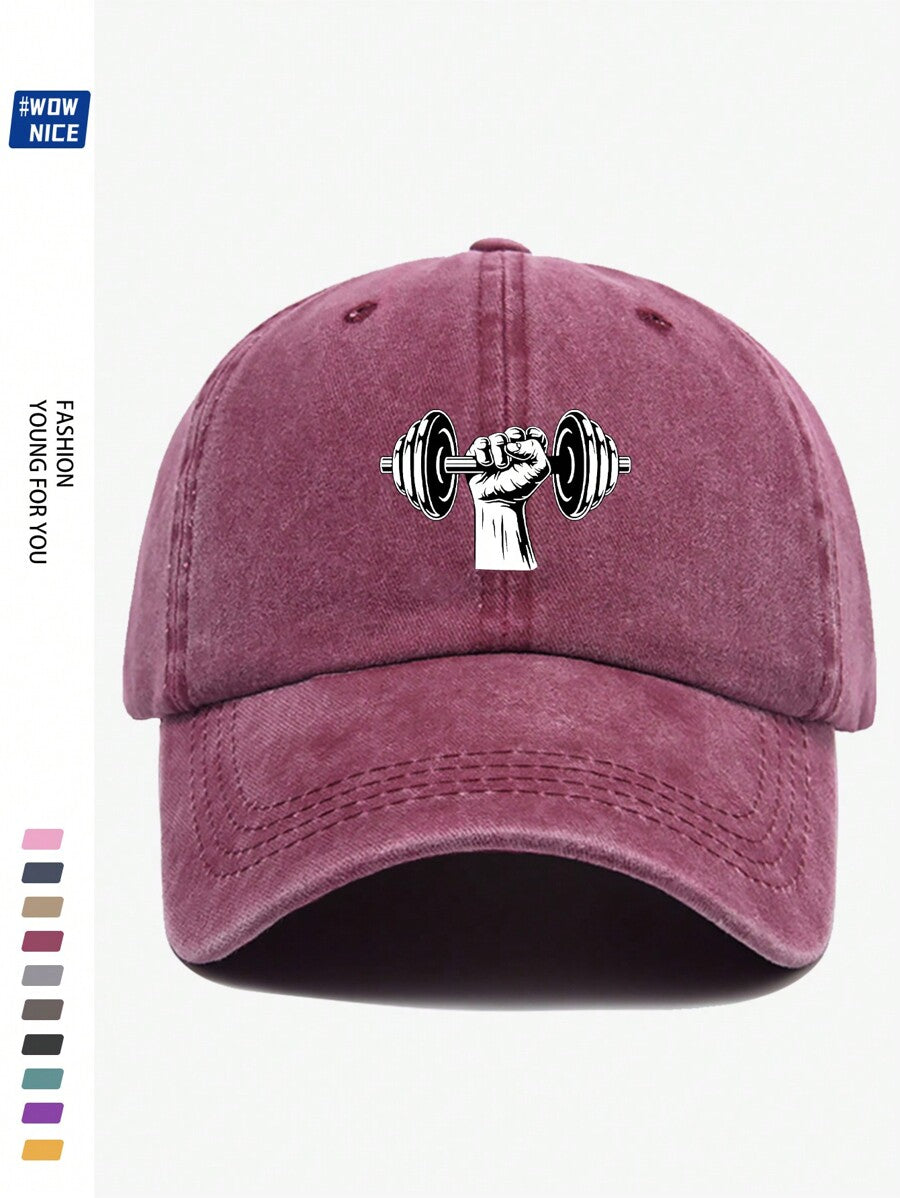 Sportkappe mit Stärke-Aufdruck, retro Unifarben, verstellbare Baseball Mütze für Damen und Herren, Sonnenschutz Kappe für Outdoor Aktivitäten wie Laufen, Fitness, Wandern, Skateboarden, Curved Brim Dad Hut, Paar Geburtstag Feiertags Geschenk