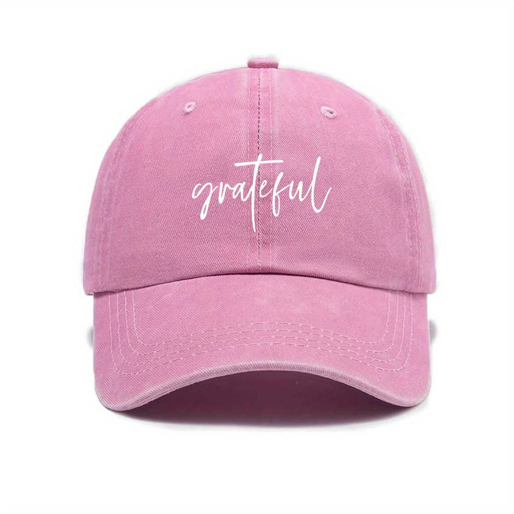 Fashionable Versatile Women'S Baseball Cap with Thanksgiving Cursive Print Design, Sunshade, Breathable, Comfortable, Casual Outdoor Hat, Adjustable Size, Easy to Match Various Styles, Trendy Essential Item