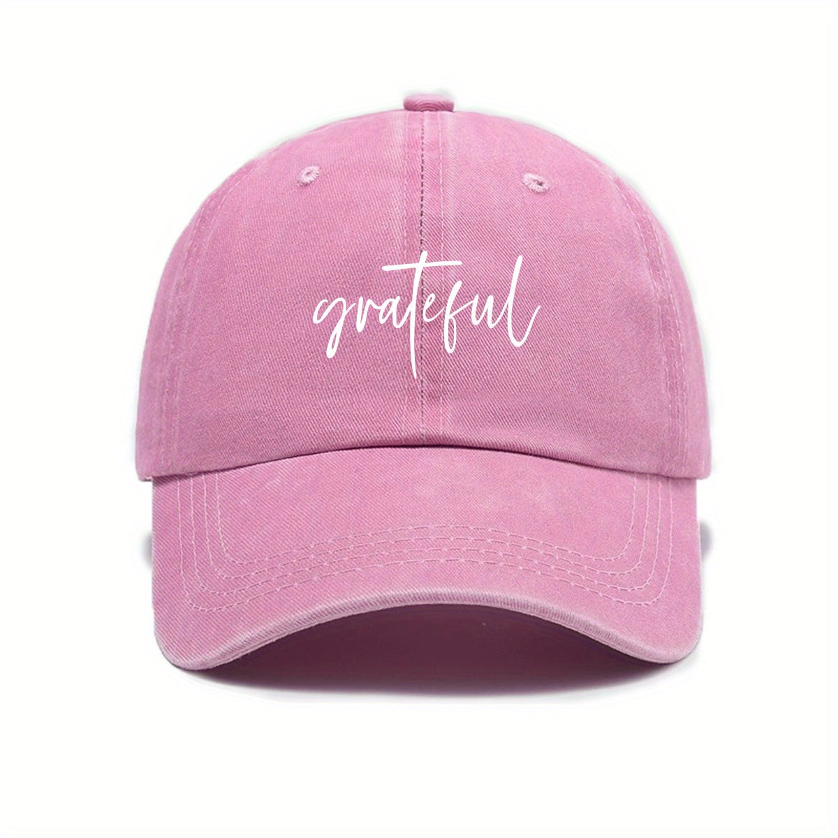 Fashionable Versatile Women'S Baseball Cap with Thanksgiving Cursive Print Design, Sunshade, Breathable, Comfortable, Casual Outdoor Hat, Adjustable Size, Easy to Match Various Styles, Trendy Essential Item