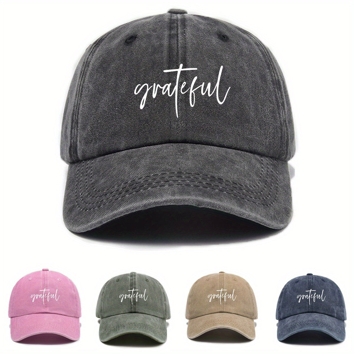 Fashionable Versatile Women'S Baseball Cap with Thanksgiving Cursive Print Design, Sunshade, Breathable, Comfortable, Casual Outdoor Hat, Adjustable Size, Easy to Match Various Styles, Trendy Essential Item