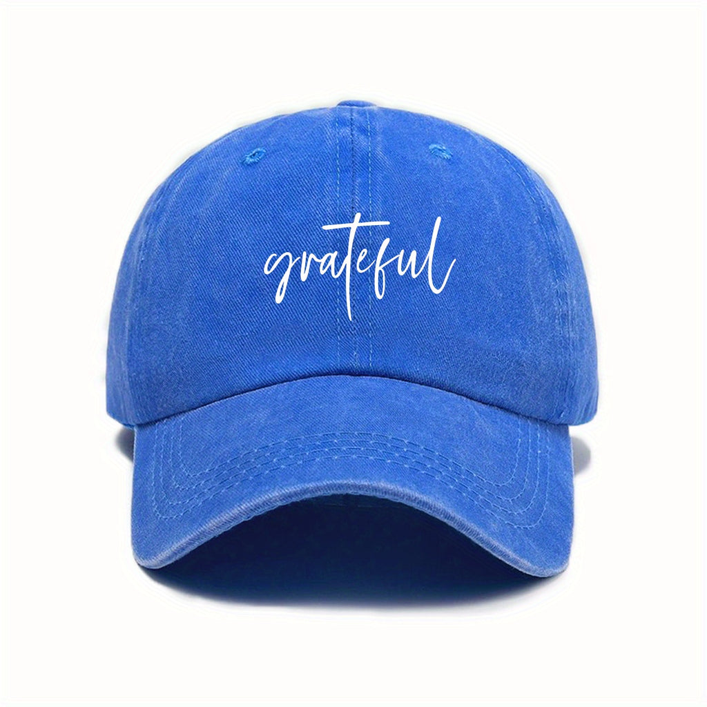 Fashionable Versatile Women'S Baseball Cap with Thanksgiving Cursive Print Design, Sunshade, Breathable, Comfortable, Casual Outdoor Hat, Adjustable Size, Easy to Match Various Styles, Trendy Essential Item