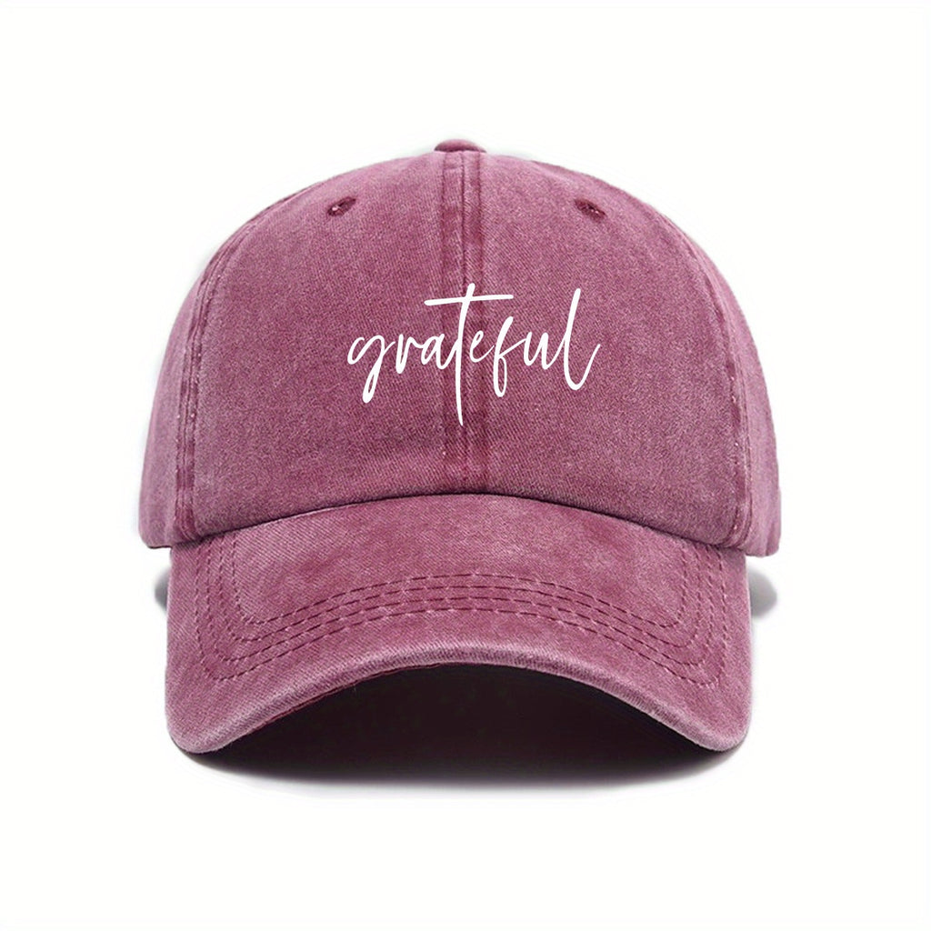 Fashionable Versatile Women'S Baseball Cap with Thanksgiving Cursive Print Design, Sunshade, Breathable, Comfortable, Casual Outdoor Hat, Adjustable Size, Easy to Match Various Styles, Trendy Essential Item
