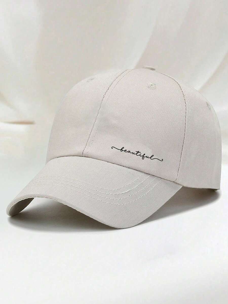 1 Stück khakifarbene Baseballkappe mit doppeltem Herz Stickerei, Unisex Sonnenhut Outdoor Essentiell Halloween