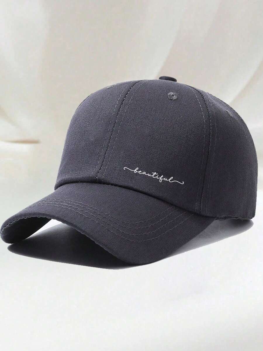 1 Stück khakifarbene Baseballkappe mit doppeltem Herz Stickerei, Unisex Sonnenhut Outdoor Essentiell Halloween