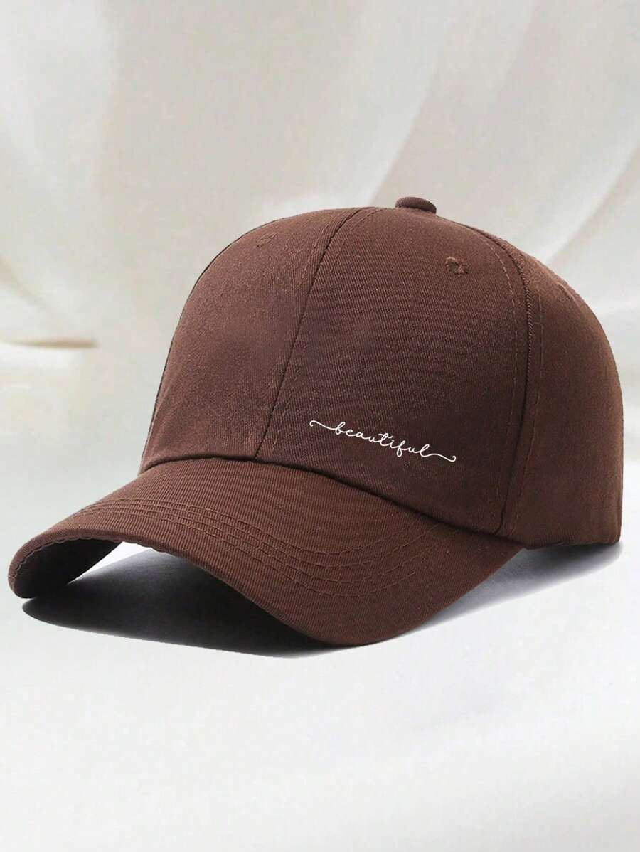 1 Stück khakifarbene Baseballkappe mit doppeltem Herz Stickerei, Unisex Sonnenhut Outdoor Essentiell Halloween
