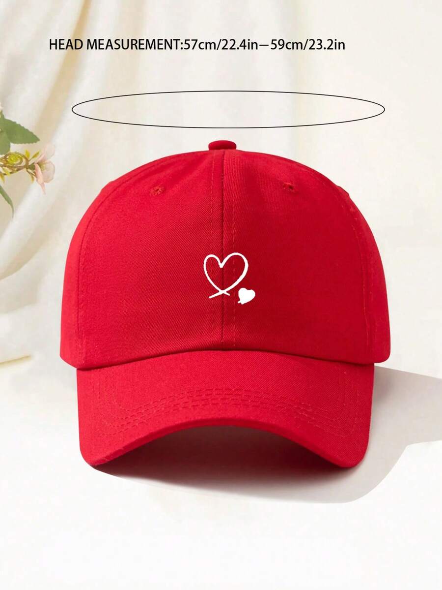 1 Stück khakifarbene Baseballkappe mit doppeltem Herz Stickerei, Unisex Sonnenhut Outdoor Essentiell Halloween